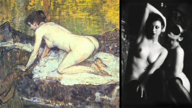 henri-de-toulouse-lautrec i vee speers Oto owoce spacerów po paryskich burdelach - malarza i fotografa, te obserwacje dzieli wiek.
