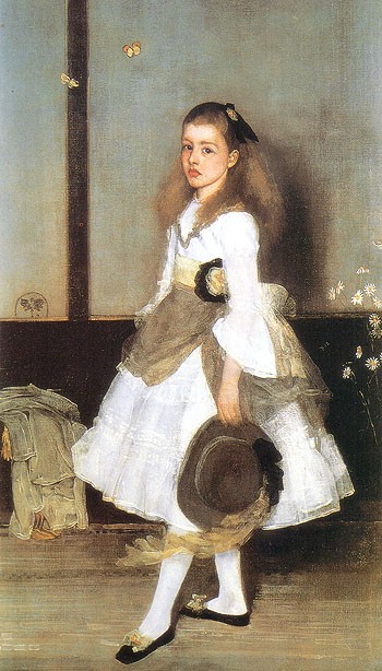 James-McNeill-Whistler-Harmony-in-Gray-and-Green-Miss-Cicely-Alexander-large-1197425538 Przykład harmonijnego łączenia barw, który co najważniejsze dzięki różnorodności faktur i tonacji nie powoduje monotonnego efektu